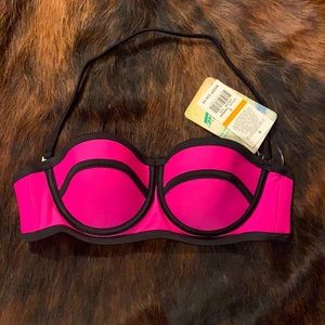 Pink / Fushia Hobie Swim Suit Top size small with padding and straps bnwt